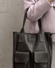Torebka skórzany shopper bag z kieszeniami - MARCO MAZZINI Ravenna ciemny brąz caffe