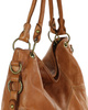 MARCO MAZZINI Miejska torebka skórzana na ramię city sholder handmade bag brąz camel