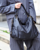 MARCO MAZZINI Miejska torebka skórzana na ramię city sholder handmade bag czarny