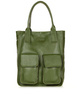 Torebka shopper z kieszeniami MAZZINI - Ravenna militarny zielony