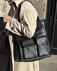 Torebka skórzany shopper bag z kieszeniami - MARCO MAZZINI Ravenna czarny