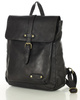 MARCO MAZZINI Miejski plecak skórzany w stylu old look handmade leather czarny